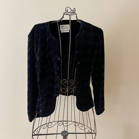 Vintage Black Velvet Whimsigoth Top Marie-Claire 1990s Made in Canada - Picture 1 of 9